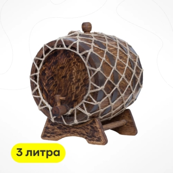 Бочка дубовая под старину, 3 л